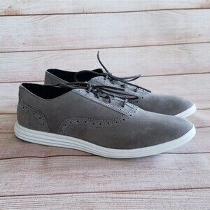 Cole Haan Grand OS Grey Suede Brogue Oxford Lace Up Shoes 9B Gray Size 9B